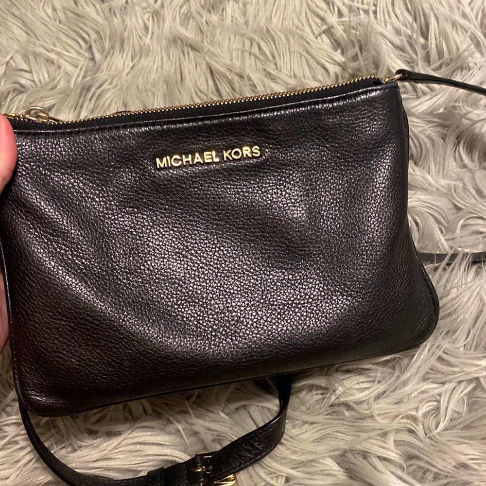 Michael Kors black leather cross body